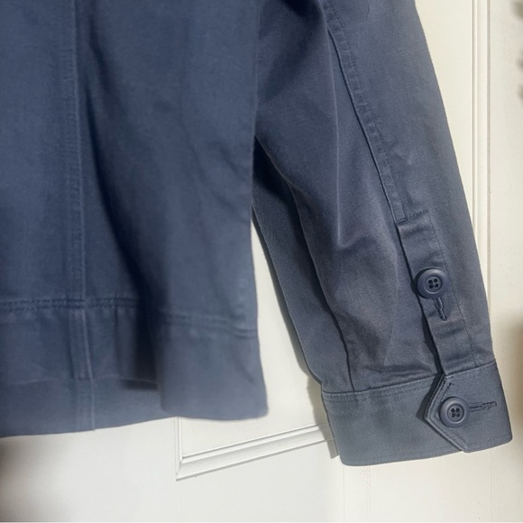 L.L. Bean Cornflower Blue Military Jacket Twill Size Medium Utility Pockets - Picture 8 of 9